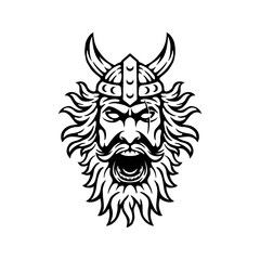 Sticker - screaming viking vector. color can be change.