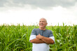 © DariaTrofimova - Happy mature male farmer in  corn field