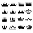Set of vector crowns silhouettes Illustration Eps10