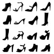 Collection of Female shoes silhouettes vector Illustration Eps 10