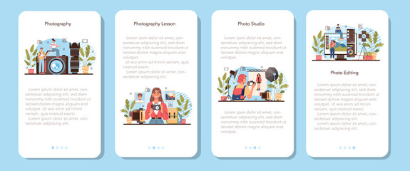 Sticker - Photography school club or course mobile application banner set