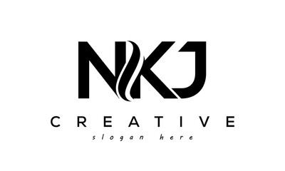 Letter NKJ creative logo design vector	