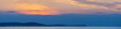 Colorful sunset twilight sky sunrise over the sea. Panorama