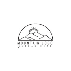 mountain view logo design vector, nature element logo design template