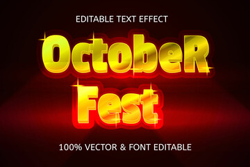 Wall Mural - october fest style luxury editable text effect