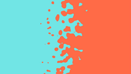 Wall Mural - the transition from azure to orange with uneven border line, interpenetration of colors. vector illu