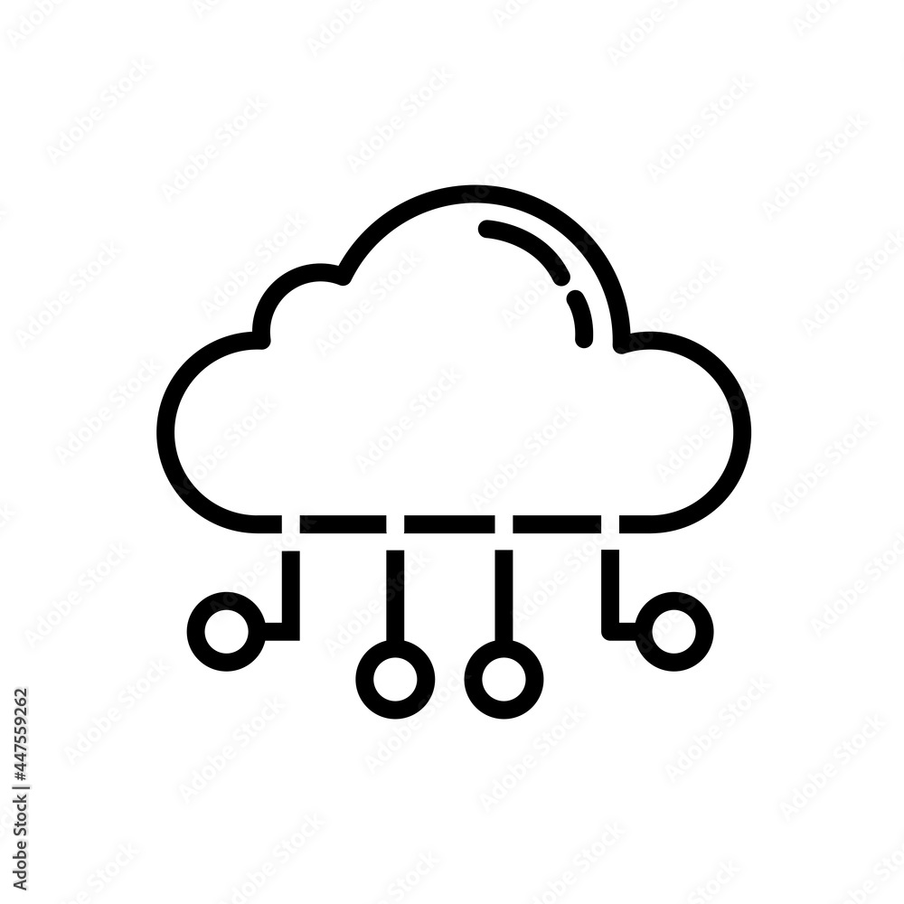 Cloud computing, connection, vector, icon.