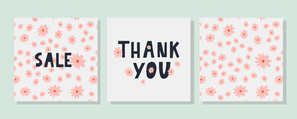 Sticker - A greeting card template with floral decoration letter