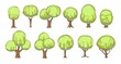 © Ирина Мордвинкина - Set of fabulous sweet trees. For landscapes with green caramel, ice cream or jelly. Perspiration. Childrens fun illustration. Cartoon style. Vector.