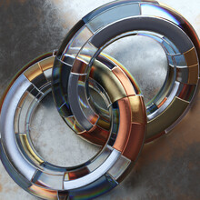 Distressed Metallic Glass Infinite Interconnected Loop Objects