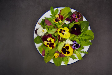 Sticker - beautiful fresh salad with edible flowers