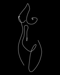 Wall Mural - Abstract stylized female body. Modern single line art. Woman beauty fashion concept, minimalistic style.