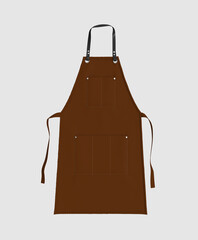 Wall Mural - Blank leather apron, apron mockup, clean apron, design presentation for print, 3d illustration, 3d rendering