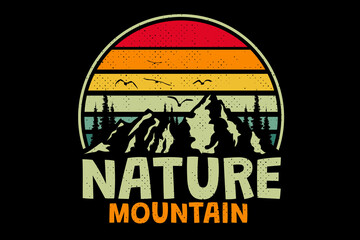 t-shirt nature mountain pine tree retro vintage style