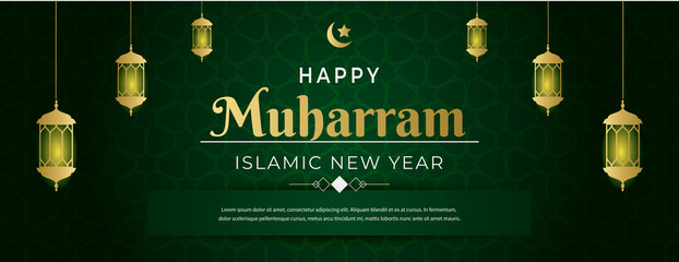 Wall Mural - happy muharram islamic new years greeting card