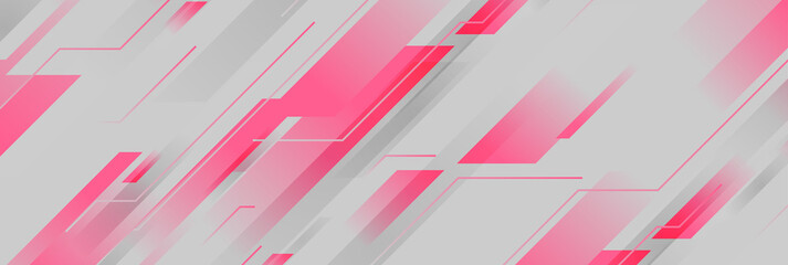 Grey and pink geometric abstract vector banner background