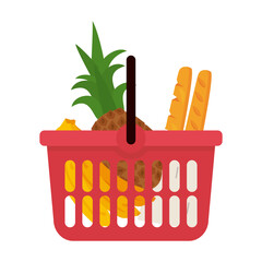 Sticker - shopping basket with food