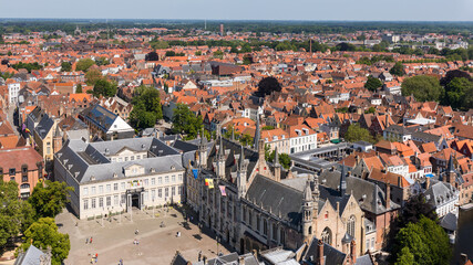 Wall Mural - Landscape from the beffroi tower In Bruges in Belgium