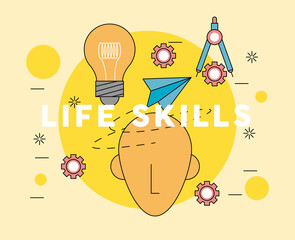 Poster - five life skills icons