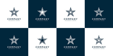 Wall Mural - set of star logo vector line style