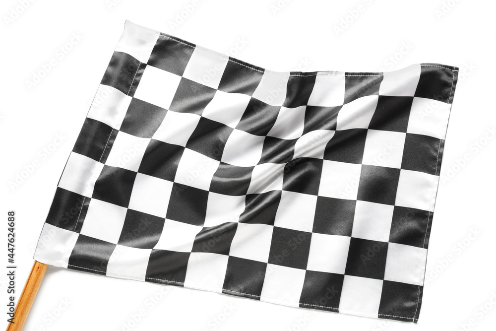 Racing flag on white background