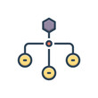 Color illustration icon for hierarchical structure