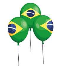 Poster - brazil flag in balloons