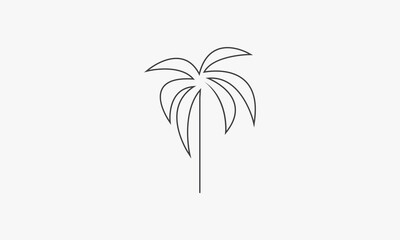 Wall Mural - line palm tree icon isolated on white background.