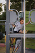 © Anastasia Amraeva - a little boy of 4-5 years old walks on the playground