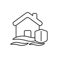 Sticker - House flood insurance icon