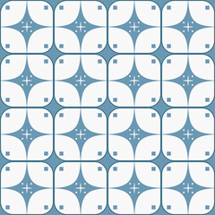 Poster - Light blue batik ornament. Vector and seamless tile.