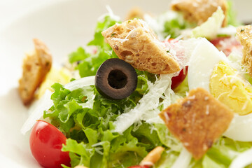 Canvas Print - salad with vegetables and cheese