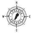 Lebanon Stamp Map Compass Adventure. Illustration Travel Country Symbol. Seal Expedition Wind Rose Icon.