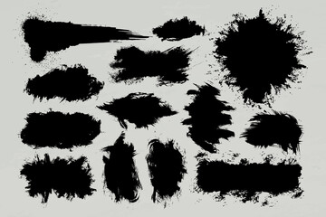 Poster - Black grunge banner vector handmade collection