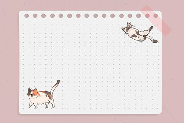 Wall Mural - Cat lover pattern dotted note paper template vector