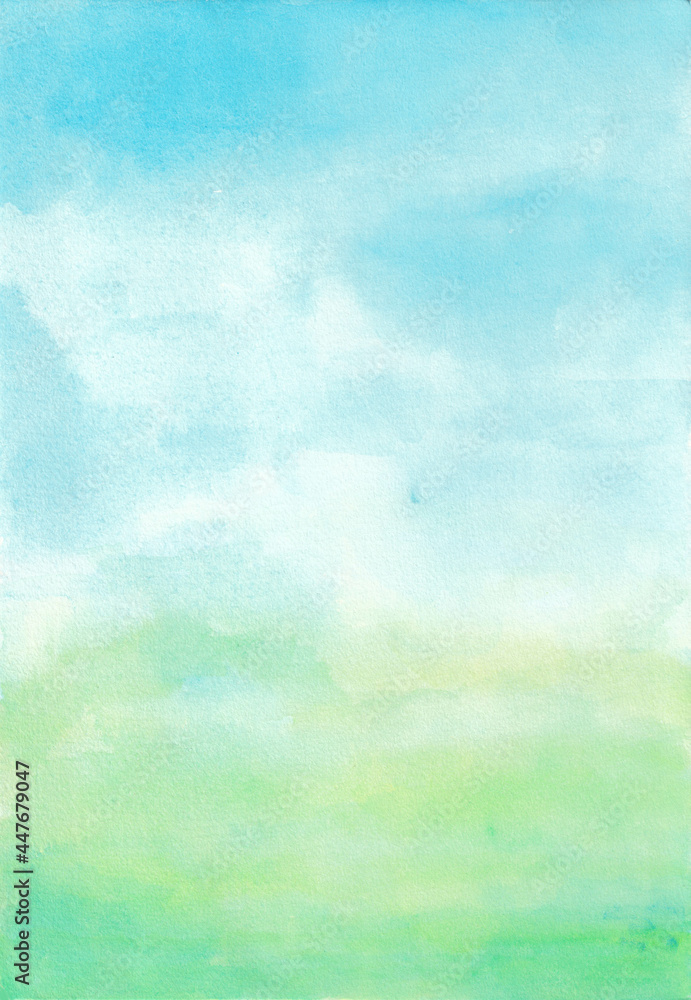 風景 油彩画 青と緑のグラデーション 風景 油彩画 青と緑のグラデーション 風景 油彩画 青と緑の