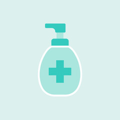 Poster - Green liquid soap bottle element vector