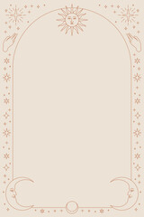 celestial icons vector phone background with frame on beige