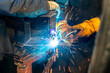 © Anatolii - Production operation electric welding with beautiful sparks