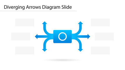 Wall Mural - Diverging Arrows Diagram Slide template. Clipart image