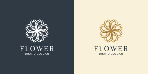 Wall Mural - Flower logo with modern minimalist abstract concept Premium Vector part 1