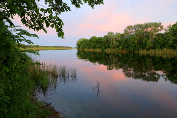 Canvas Print - evening on river