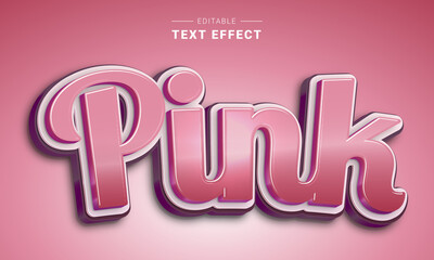 Wall Mural - Editable text style effect - Pink text style theme