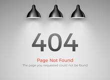 Error 404 Page Not Found. Website 404 Web Failure. Oops Trouble Internet Warning Design