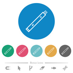 Canvas Print - Electronic cigarette outline flat round icons