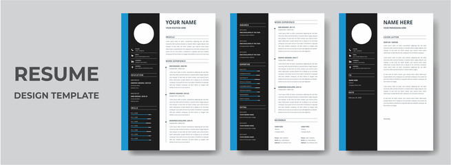 Clean Modern Resume and Cover Letter Layout Vector Template for Business Job Applications, Minimalist resume cv template, Resume design template, cv design, multipurpose resume design