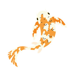 Canvas Print - yellow and white koi fish