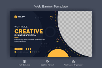 Creative corporate social media  web banner and youtube thumbnail template | Youtube live stream video thumbnail for marketing agency | video thumbnail | Youtube thumbnail