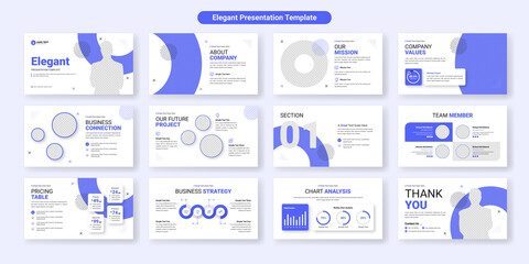 Wall Mural - Creative business powerpoint presentation slides template design. Use for modern keynote presentation background, brochure design, website slider, landing page, annual report, company profile.