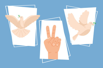 Sticker - three day of peace icons